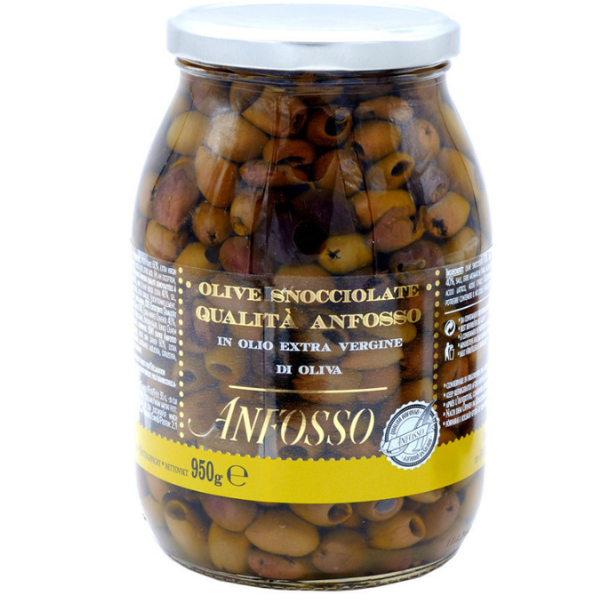 Pitted Olives 950g - Anfosso Anfosso - Preserved Vegetables @Mercato Gourmet | Your Italian Gourmet Supermarket