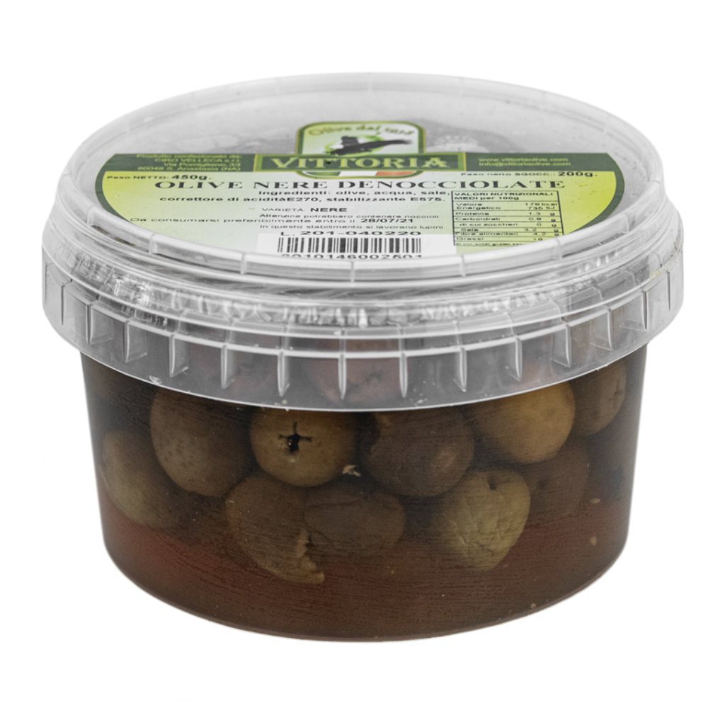 Pitted Black Olives 200g - Vittoria Vittoria - Preserved Vegetables 200g @Mercato Gourmet | Your Italian Gourmet Supermarket