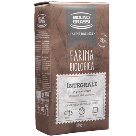 Organic Whole Wheat Flour 1kg - Molino Grassi Molino Grassi - Flour & Yeast @Mercato Gourmet | Your Italian Gourmet Supermarket