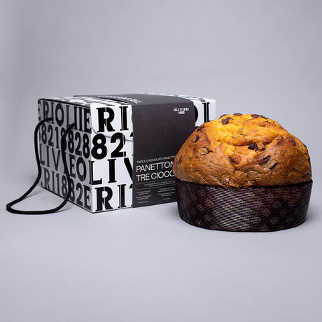 Triple Chocolate Panettone 1000g- Olivieri OLIVIERI 1882 - Panettone @Mercato Gourmet | Your Italian Gourmet Supermarket