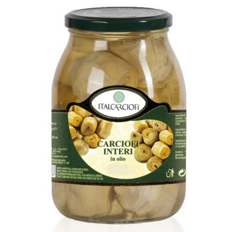 Whole Artichoke Hearts in Sunflower Oil 314ml - Italcarciofi Mercato Gourmet Preserved Vegetables