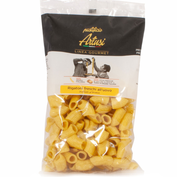 Fresh Egg Bronze Drawn Rigatoni 500g - Pastificio Artusi Pastificio Artusi - Fresh Pasta 500g @Mercato Gourmet | Your Italian Gourmet Supermarket