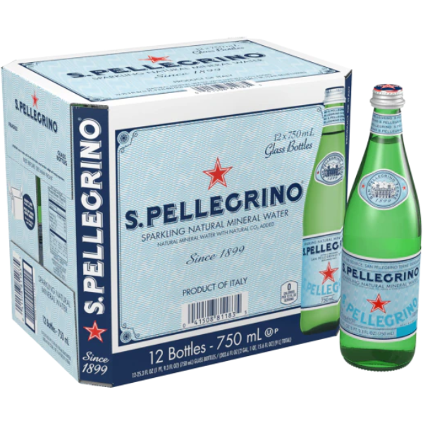 San Pellegrino Sparkling Mineral Water 750ml (12 Bottles / CASE) San Pellegrino - Water 750ml X 12 BOTTLES CASE @Mercato Gourmet | Your Italian Gourmet Supermarket