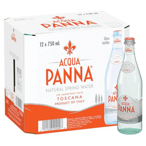 Acqua Panna Natural Mineral Water 750ml (12 Bottles / Case) SANPELLEGRINO - Water 750ml X 12 Bottles Case @Mercato Gourmet | Your Italian Gourmet Supermarket