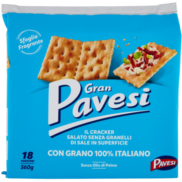 Salted Crackers (without Salt on Top) 560g - Pavesi Pavesi - Snacks @Mercato Gourmet | Your Italian Gourmet Supermarket