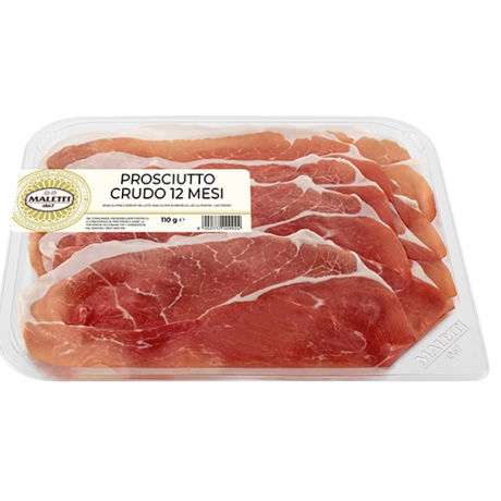 Sliced Italian Cured Ham 110g - Maletti Mercato Gourmet - Cold-Cut @Mercato Gourmet | Your Italian Gourmet Supermarket