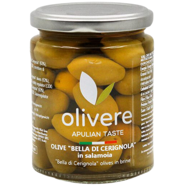 Olives Bella di Cerignola in Brine 580ml - Sinisi Sinisi Preserved Vegetables