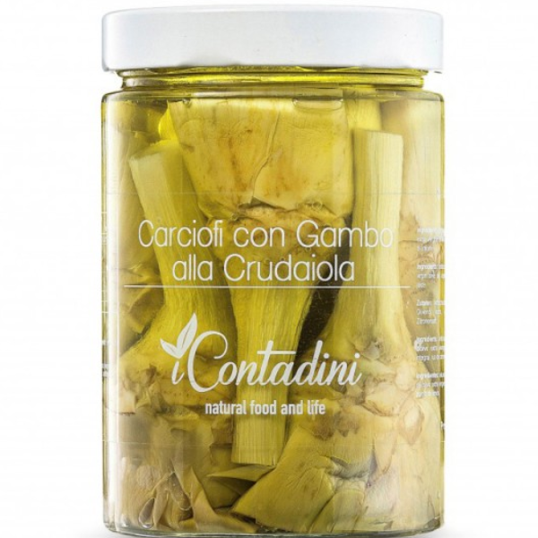 Artichokes with Stem in Oil 520g - I Contadini I Contadini - Preserved Vegetables @Mercato Gourmet | Your Italian Gourmet Supermarket