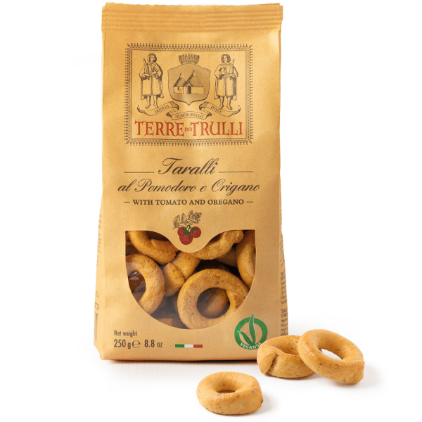 Taralli Savoury Rings with Tomato and Oregano - Terre dei Trulli Terre dei Trulli - Snacks @Mercato Gourmet | Your Italian Gourmet Supermarket