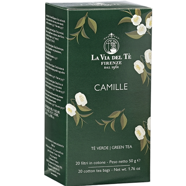 Camille Green Tea 50g (in 20 Tea Bags) - La Via del Tè La Via del Tè - Coffee & Tea @Mercato Gourmet | Your Italian Gourmet Supermarket