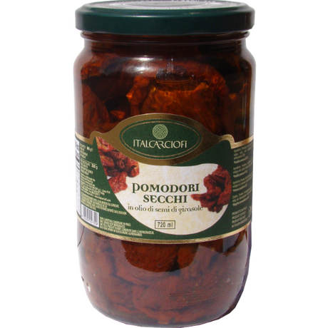 Dried Tomatoes in Sunflower Oil 720ml - Italcarciofi Mercato Gourmet Preserved Vegetables