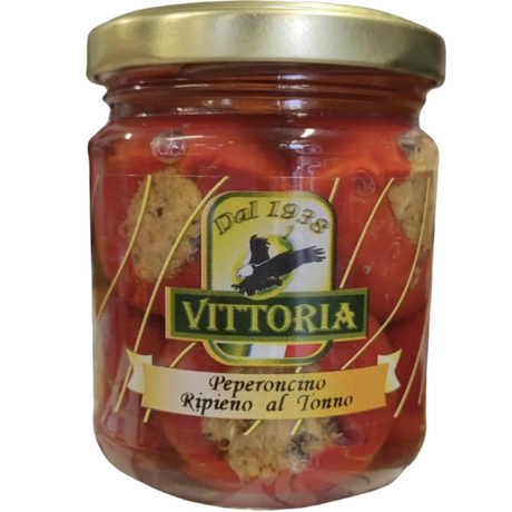 Red Peppers Stuffed with Tuna 212ml - Vittoria Mercato Gourmet Preserved vegetables