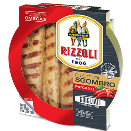 Spicy Grilled Mackerel Fillet 125g - Rizzoli Mercato Gourmet Packaged Seafood