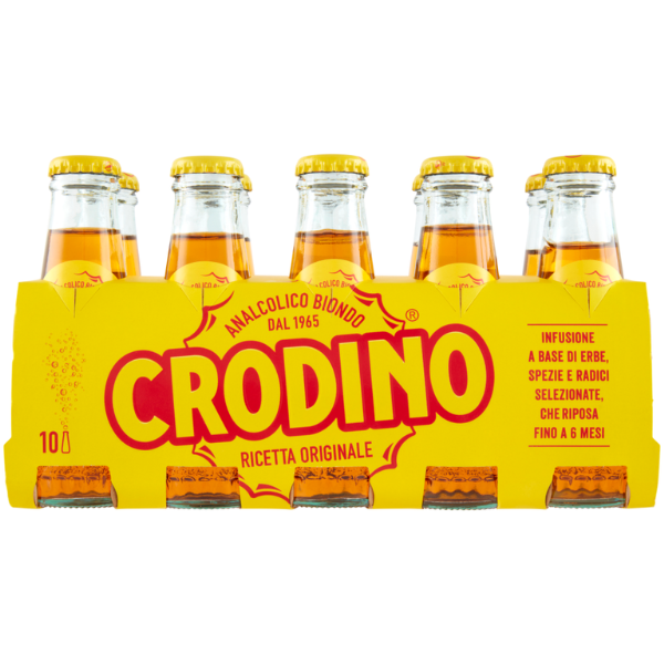 Crodino - Non Alcoholic Italian aperitif (Pack of 10 X 100ml) Crodino - Aperitif 10 Bottles X 100ml @Mercato Gourmet | Your Italian Gourmet Supermarket