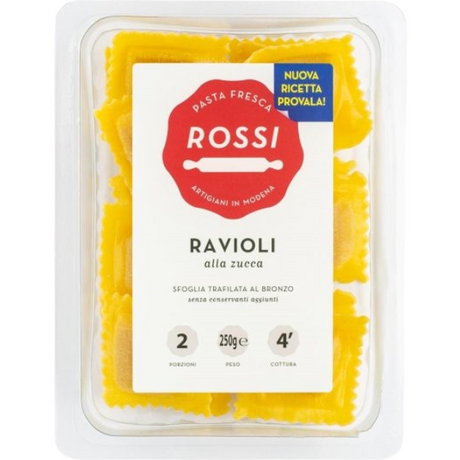 Fresh Ravioli with Pumpkin 250g - Rossi Rossi - Fresh Pasta @Mercato Gourmet | Your Italian Gourmet Supermarket