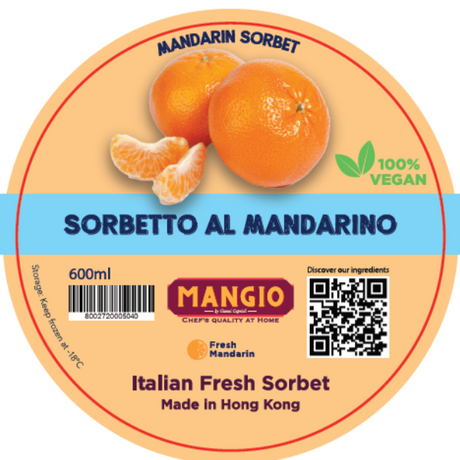 Homemade Mandarin Sorbet 600ml - Mangio Mangio - Gelato & Sorbet 600ml @Mercato Gourmet | Your Italian Gourmet Supermarket