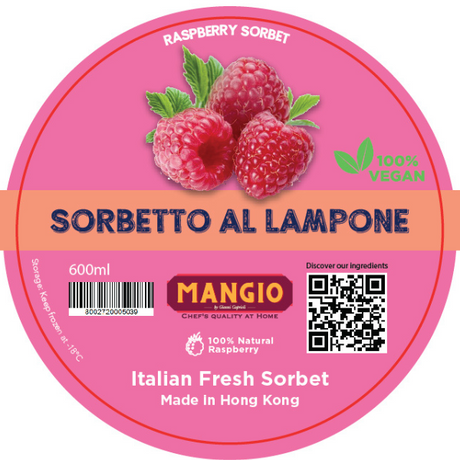 Homemade Raspberry Sorbet 600ml Mangio - Gelato & Sorbet @Mercato Gourmet | Your Italian Gourmet Supermarket