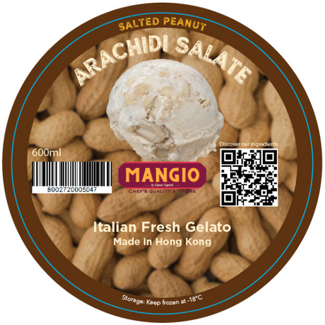 Homemade Salted Peanuts Gelato 600ml Mangio - Gelato & Sorbet @Mercato Gourmet | Your Italian Gourmet Supermarket