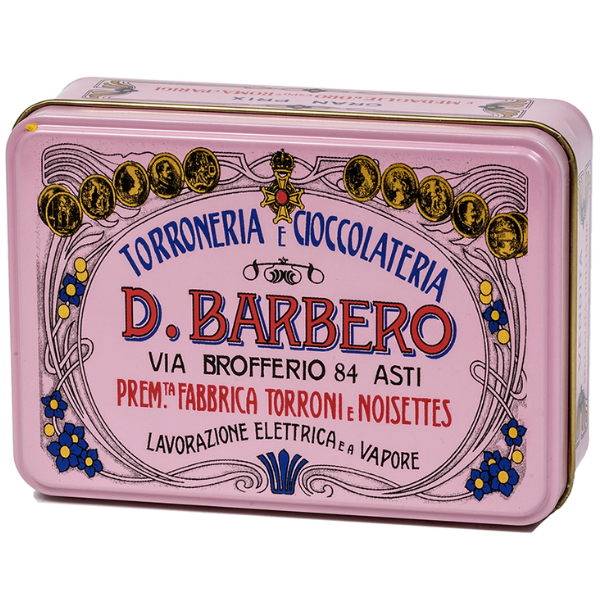 White Crumbly Torroncini in Metal Box - D. Barbero D. Barbero - Confectionery @Mercato Gourmet | Your Italian Gourmet Supermarket