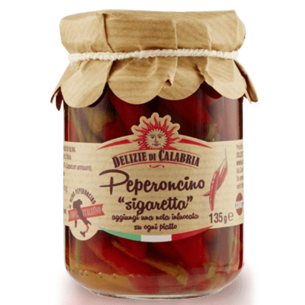 Extra Hot Calabrian Long Pepper - Delizie di Calabria Delizie di Calabria - Preserved Vegetables 135g @Mercato Gourmet | Your Italian Gourmet Supermarket