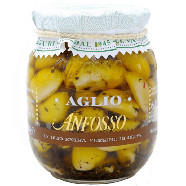 Garlic in Extra Vergin Olive Oil 300g - Anfosso Mercato Gourmet Preserved Vegetables