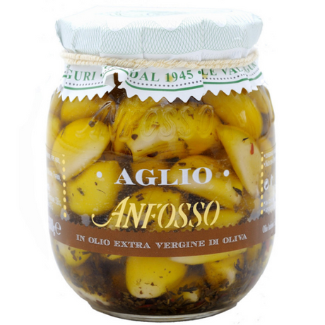 Garlic in Extra Vergin Olive Oil 300g - Anfosso Mercato Gourmet Preserved Vegetables