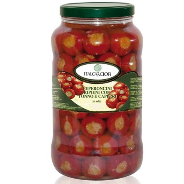 Red Cherry Peppers Stuffed with Tuna 314ml - Italcarciofi Mercato Gourmet - Preserved vegetables @Mercato Gourmet | Your Italian Gourmet Supermarket