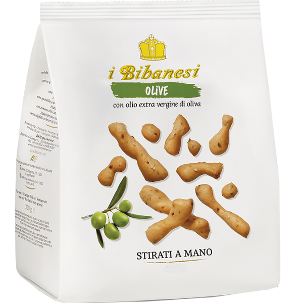 Hand Stretched Olive Flavoured 250g - Bibanesi Bibanesi - Snacks 250g @Mercato Gourmet | Your Italian Gourmet Supermarket