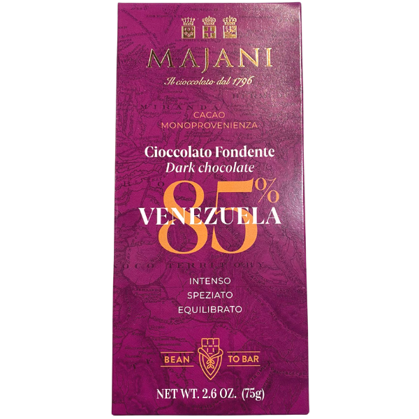 Gluten Free Extra Dark Chocolate Bar Venezuela 85% - Majani Majani - Chocolate @Mercato Gourmet | Your Italian Gourmet Supermarket