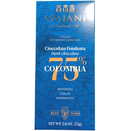 Gluten Free Extra Dark Chocolate Bar Colombia 75% - Majani Mercato Gourmet - Confectionery @Mercato Gourmet | Your Italian Gourmet Supermarket