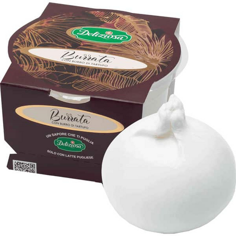 Burrata con Tartufo Bianco 125g - Deliziosa Deliziosa - Cheese 125g @Mercato Gourmet | Your Italian Gourmet Supermarket