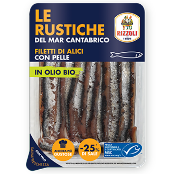 Anchovies "Le Rustiche" Fillet - Rizzoli Rizzoli - Packaged Seafood @Mercato Gourmet | Your Italian Gourmet Supermarket