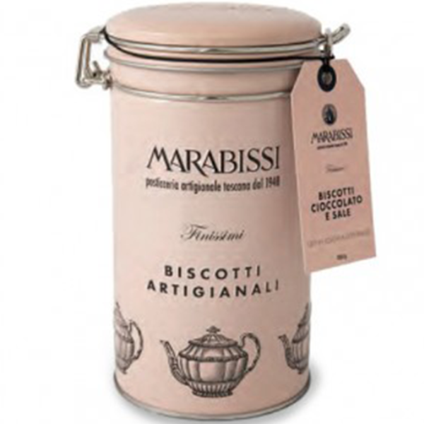 Artisanal Biscuits with Sea Salt & Chocolate In Tin - Marabissi Marabissi - Confectionery @Mercato Gourmet | Your Italian Gourmet Supermarket